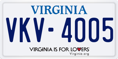 VA license plate VKV4005