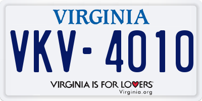 VA license plate VKV4010