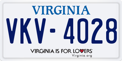 VA license plate VKV4028