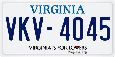VA license plate VKV4045