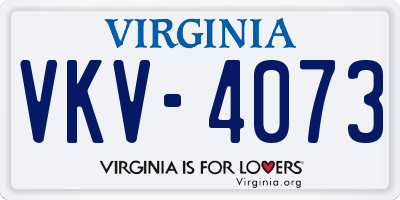 VA license plate VKV4073