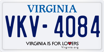 VA license plate VKV4084