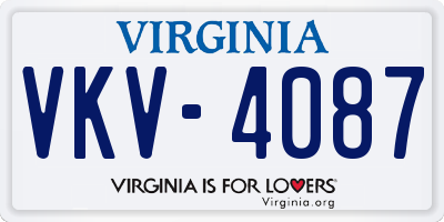 VA license plate VKV4087