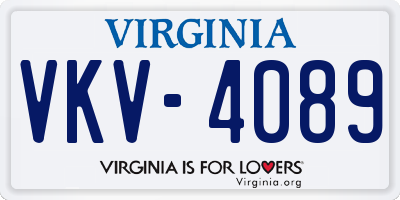 VA license plate VKV4089
