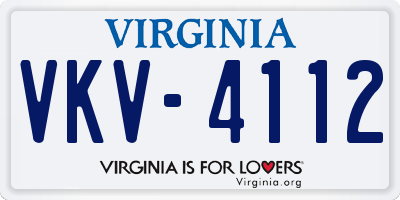 VA license plate VKV4112