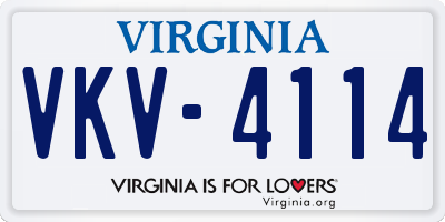 VA license plate VKV4114