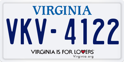 VA license plate VKV4122