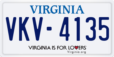 VA license plate VKV4135