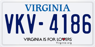 VA license plate VKV4186