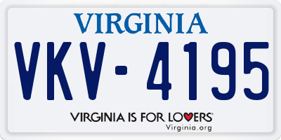 VA license plate VKV4195