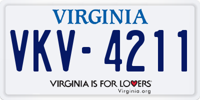 VA license plate VKV4211