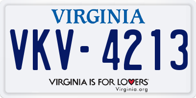 VA license plate VKV4213