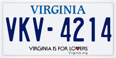 VA license plate VKV4214