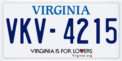 VA license plate VKV4215