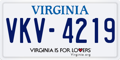 VA license plate VKV4219