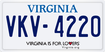 VA license plate VKV4220