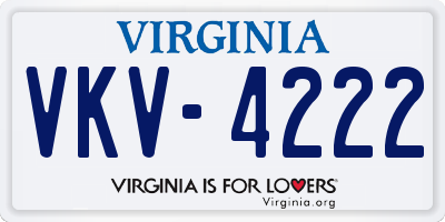 VA license plate VKV4222