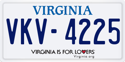 VA license plate VKV4225