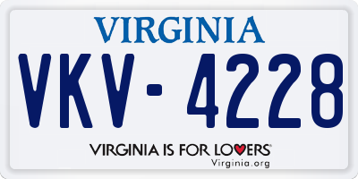 VA license plate VKV4228