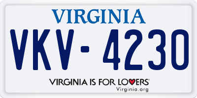 VA license plate VKV4230
