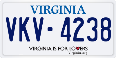 VA license plate VKV4238