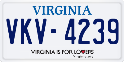 VA license plate VKV4239