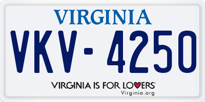 VA license plate VKV4250