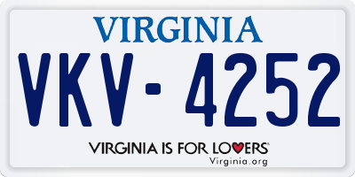 VA license plate VKV4252
