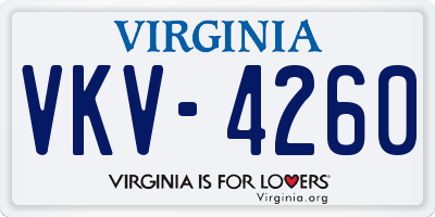 VA license plate VKV4260