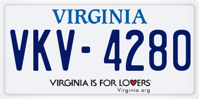 VA license plate VKV4280