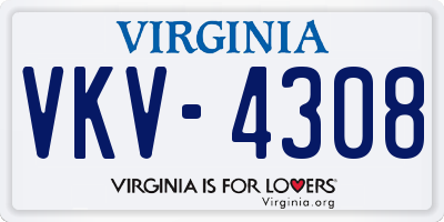 VA license plate VKV4308