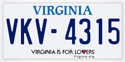 VA license plate VKV4315