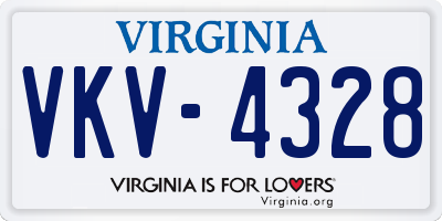 VA license plate VKV4328