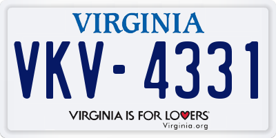 VA license plate VKV4331