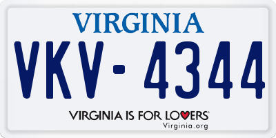 VA license plate VKV4344