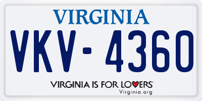VA license plate VKV4360