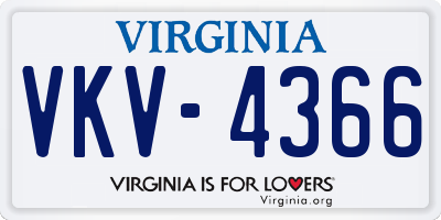 VA license plate VKV4366