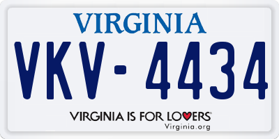 VA license plate VKV4434