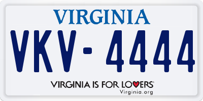 VA license plate VKV4444