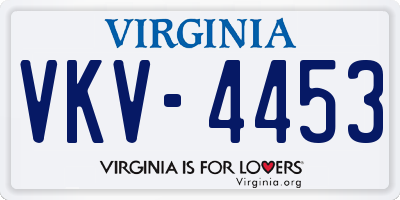VA license plate VKV4453