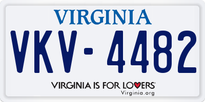 VA license plate VKV4482