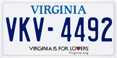 VA license plate VKV4492