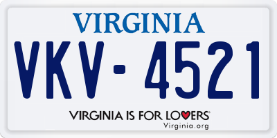VA license plate VKV4521