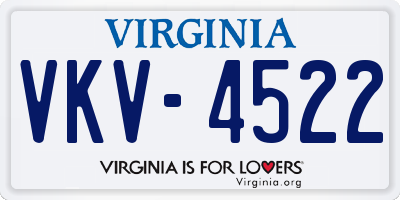 VA license plate VKV4522