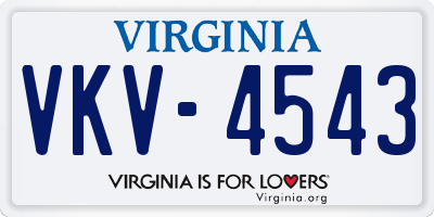 VA license plate VKV4543