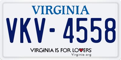 VA license plate VKV4558