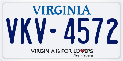 VA license plate VKV4572