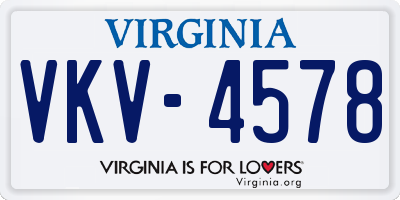 VA license plate VKV4578