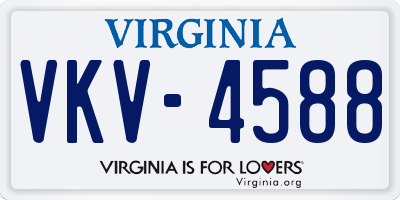 VA license plate VKV4588