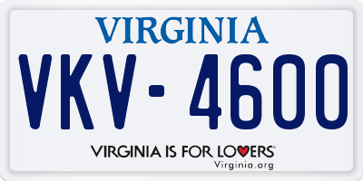 VA license plate VKV4600